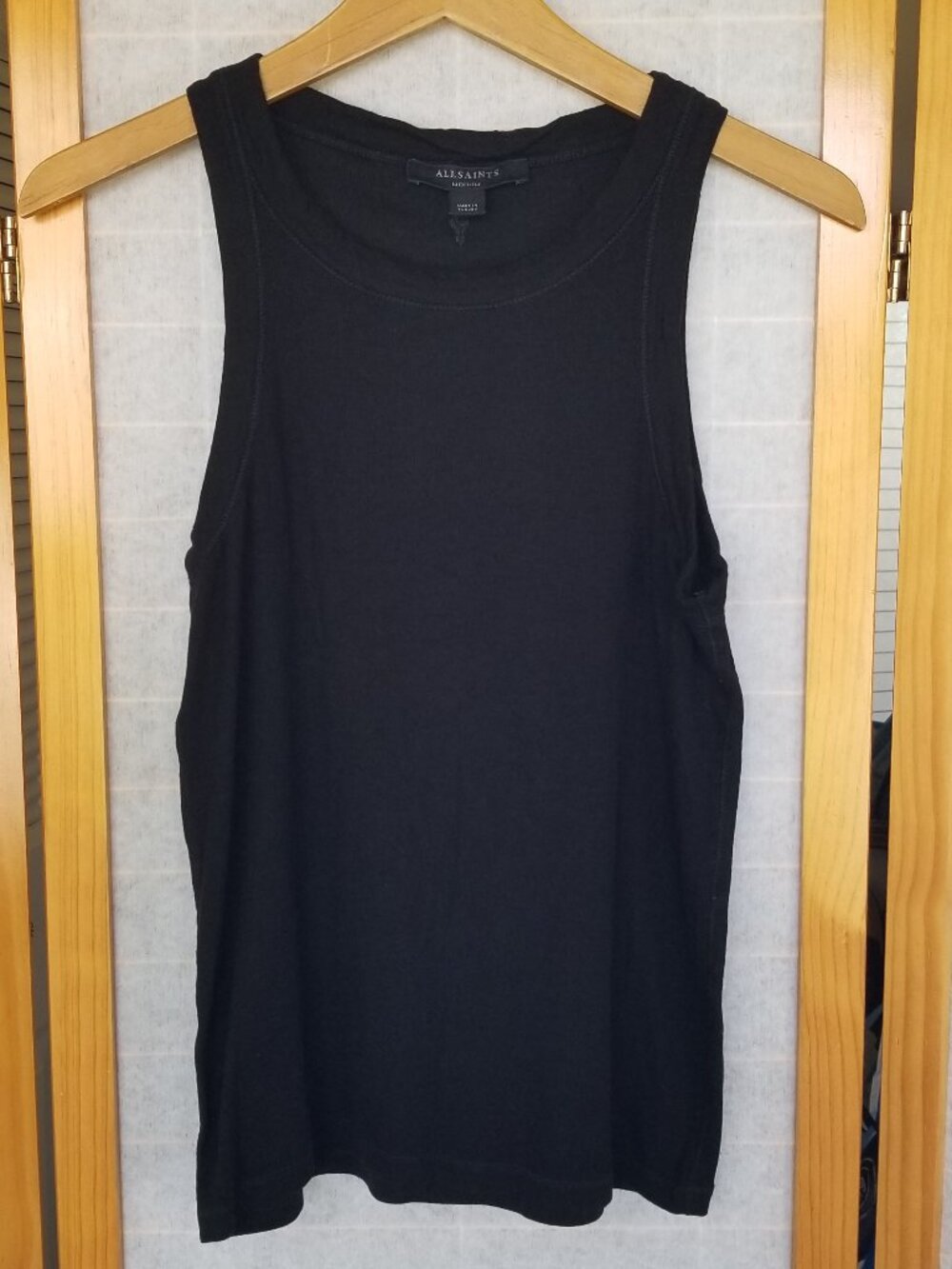 All Saints Black Tank Top Ribbed Medium